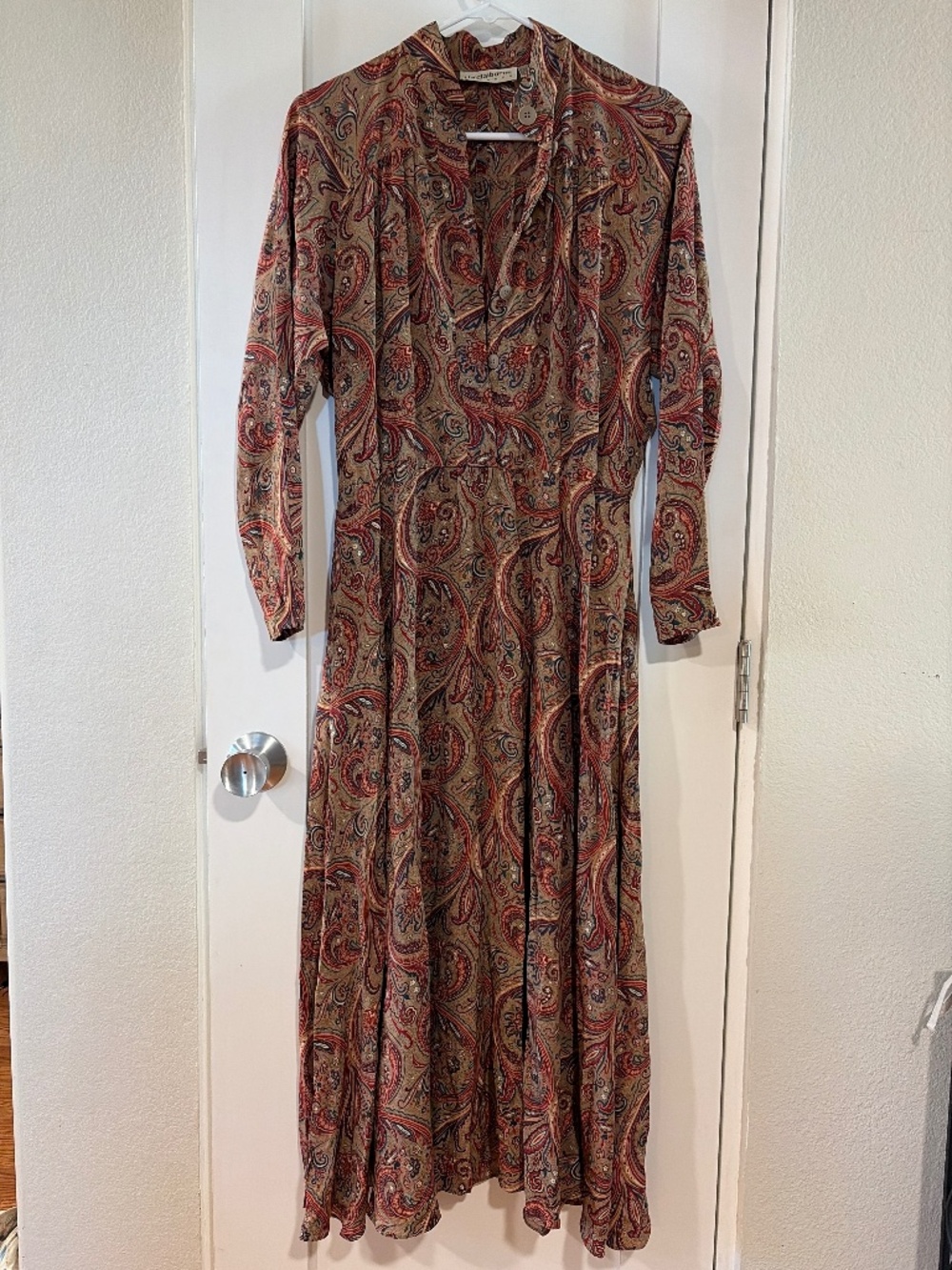Liz Claiborne Vintage Paisley Silk Midi Dress